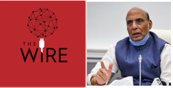 Propagandist Left Media 'The Wire' Withdraws Fake News On Minister Rajnath Singh